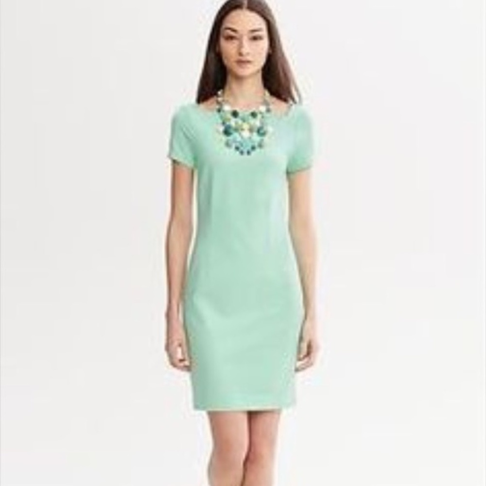 Banana Republic Ponte Shift Dress in Mint Green